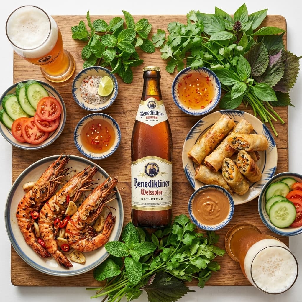 Hải sản và bia Đức