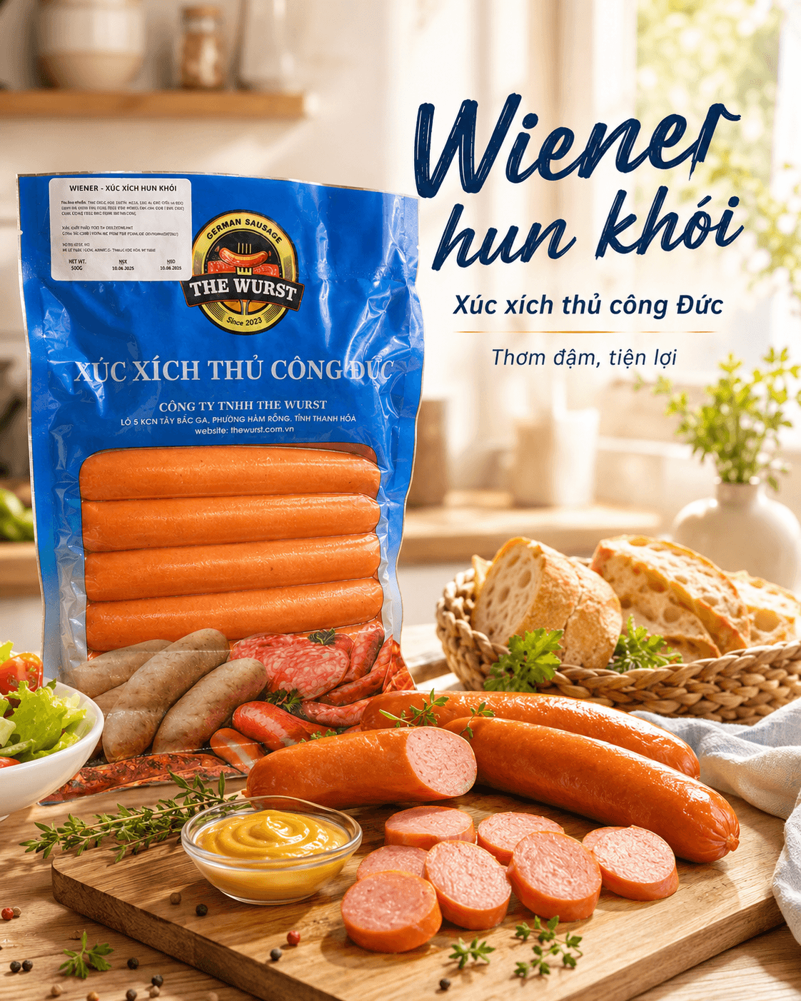The Wurst Wiener - Xúc xích hun khói 500g