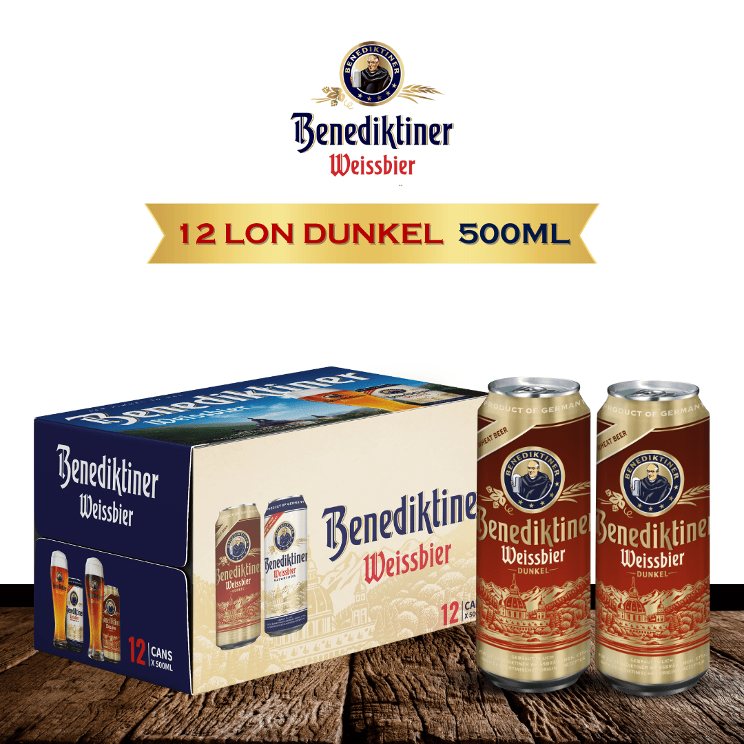 Benediktiner Dunkel — Thùng 12 Lon 500ml