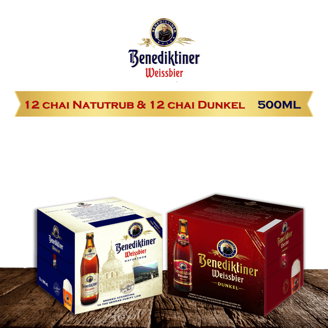 Benediktiner Mix 2 Vị — Thùng 12 Chai 500ml