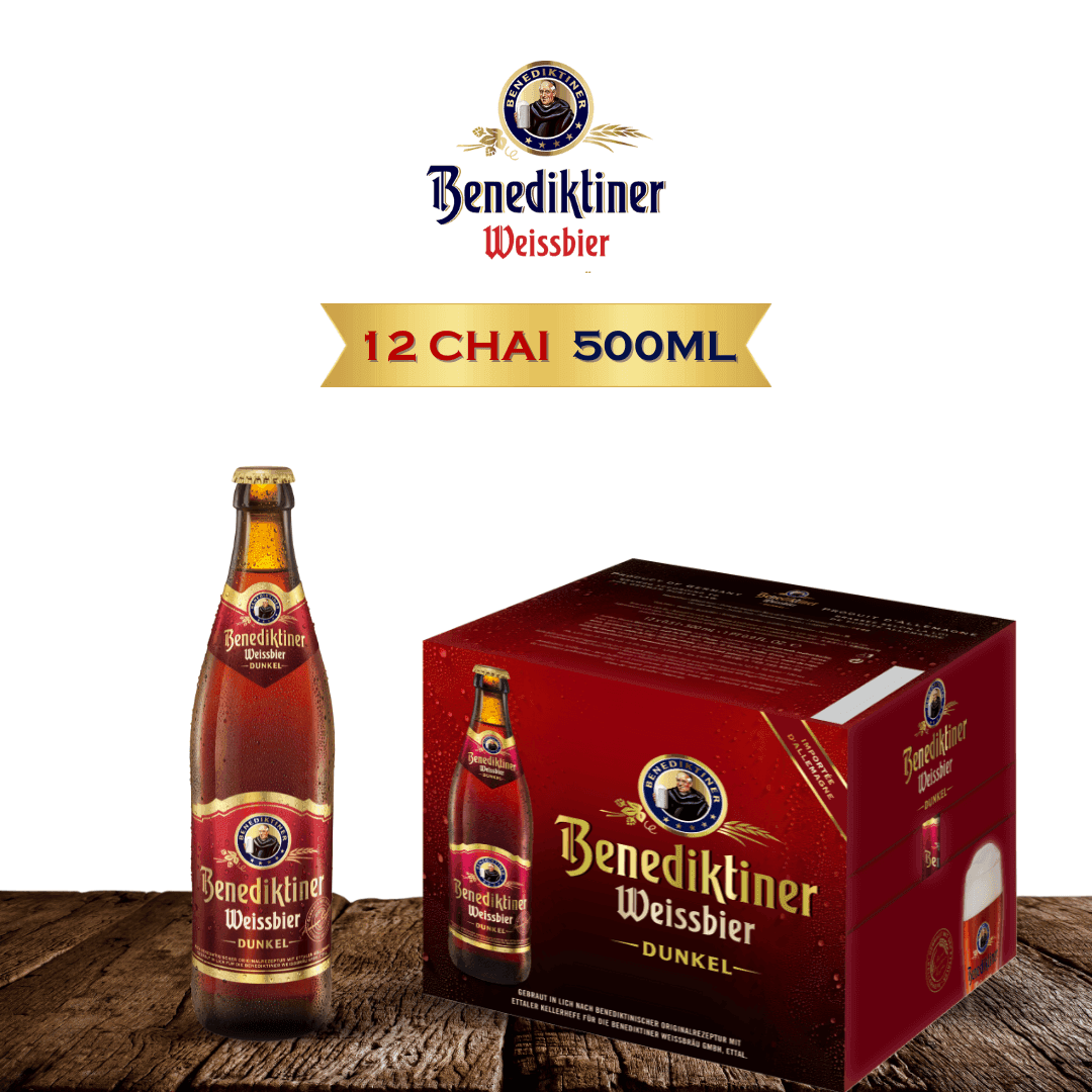 Benediktiner Dunkel — Thùng 12 Chai 500ml