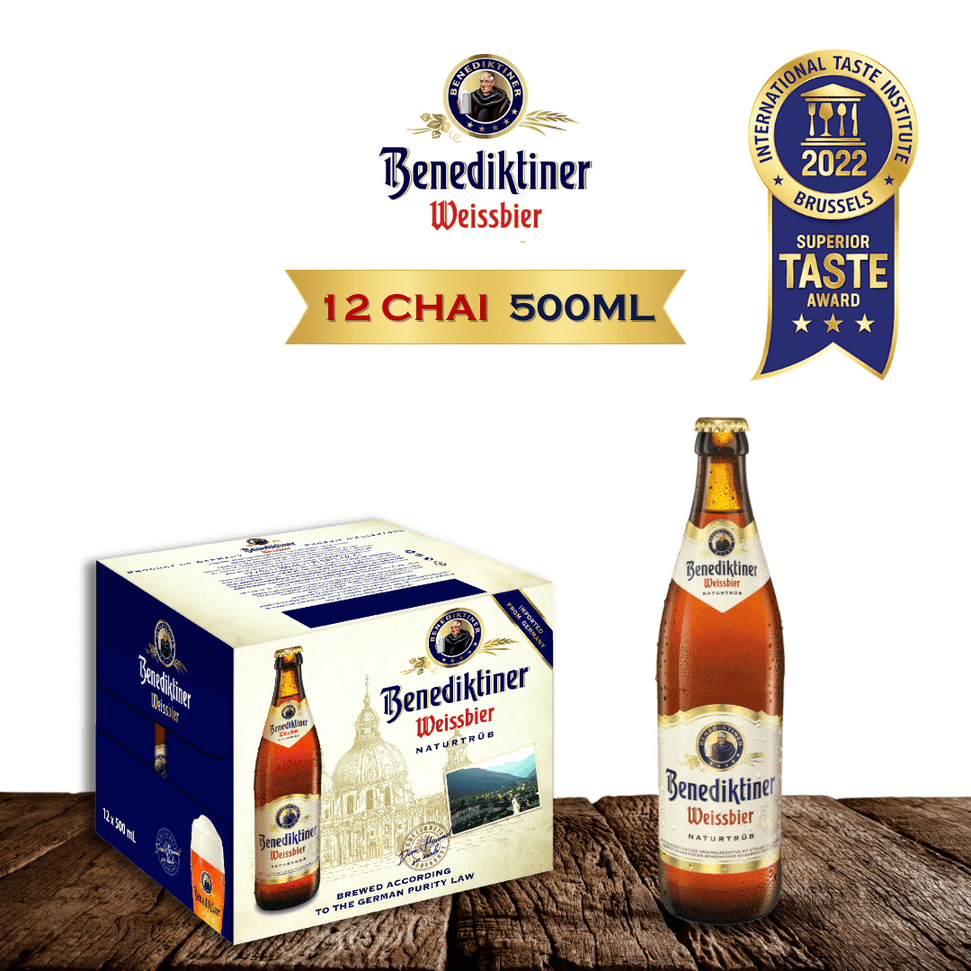 Benediktiner Naturtrüb — Thùng 12 Chai 500ml
